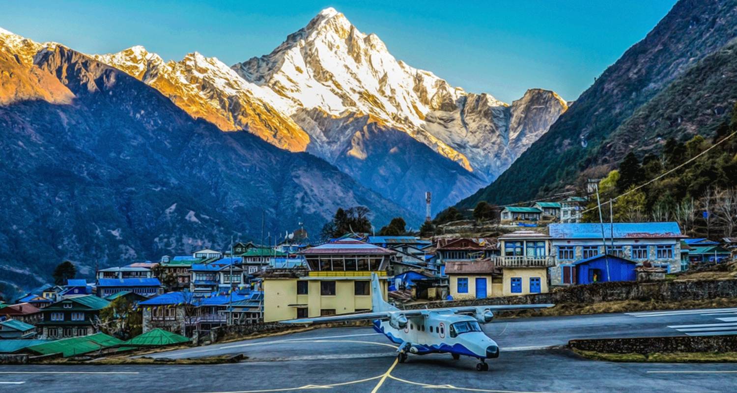 Lukla Tenzing Hillary Airport surrounded by house